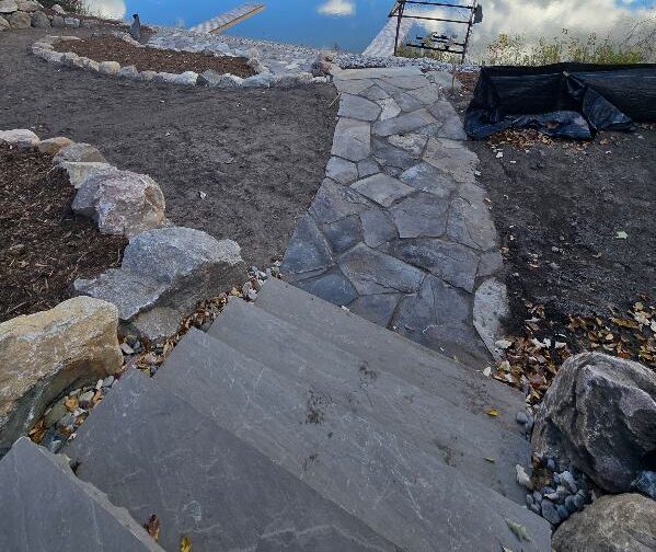 steps to lake